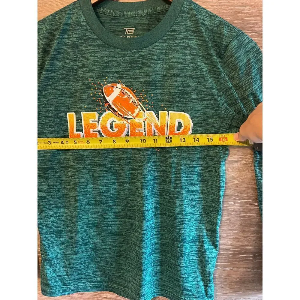 Boys Swimimg long sleeves Rash guard Sz M 5-7 yrs Shirt Green Tek Gear Football